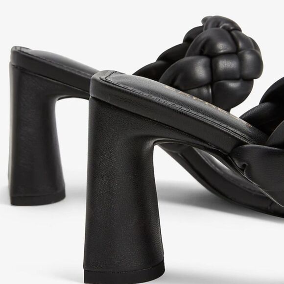 Braided Double Band Block Heel Sandals nwt shoes - Picture 3 of 3